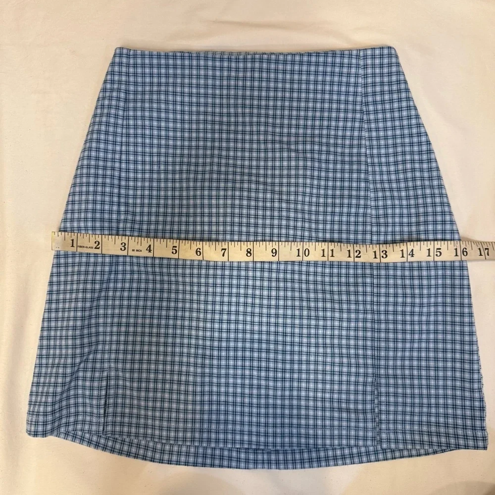 Brandy Melville Blue Plaid Skirt